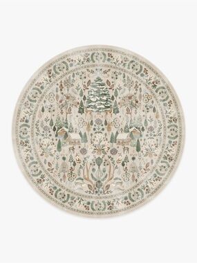 Ruggable • 6’ Round Juniper Neutral Multicolor Flatwoven Washable Rug + Pad